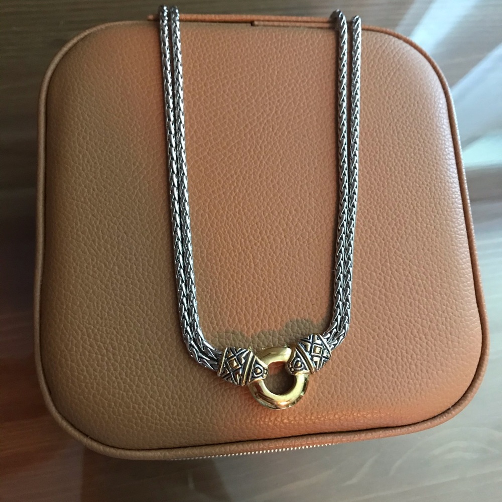 John Medeiros ANTIQUA GOLD CIRCLE DOUBLE NECKLACE